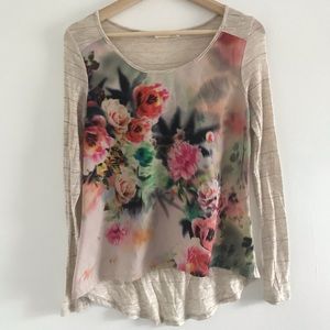 Unique dual pattern long sleeve shirt